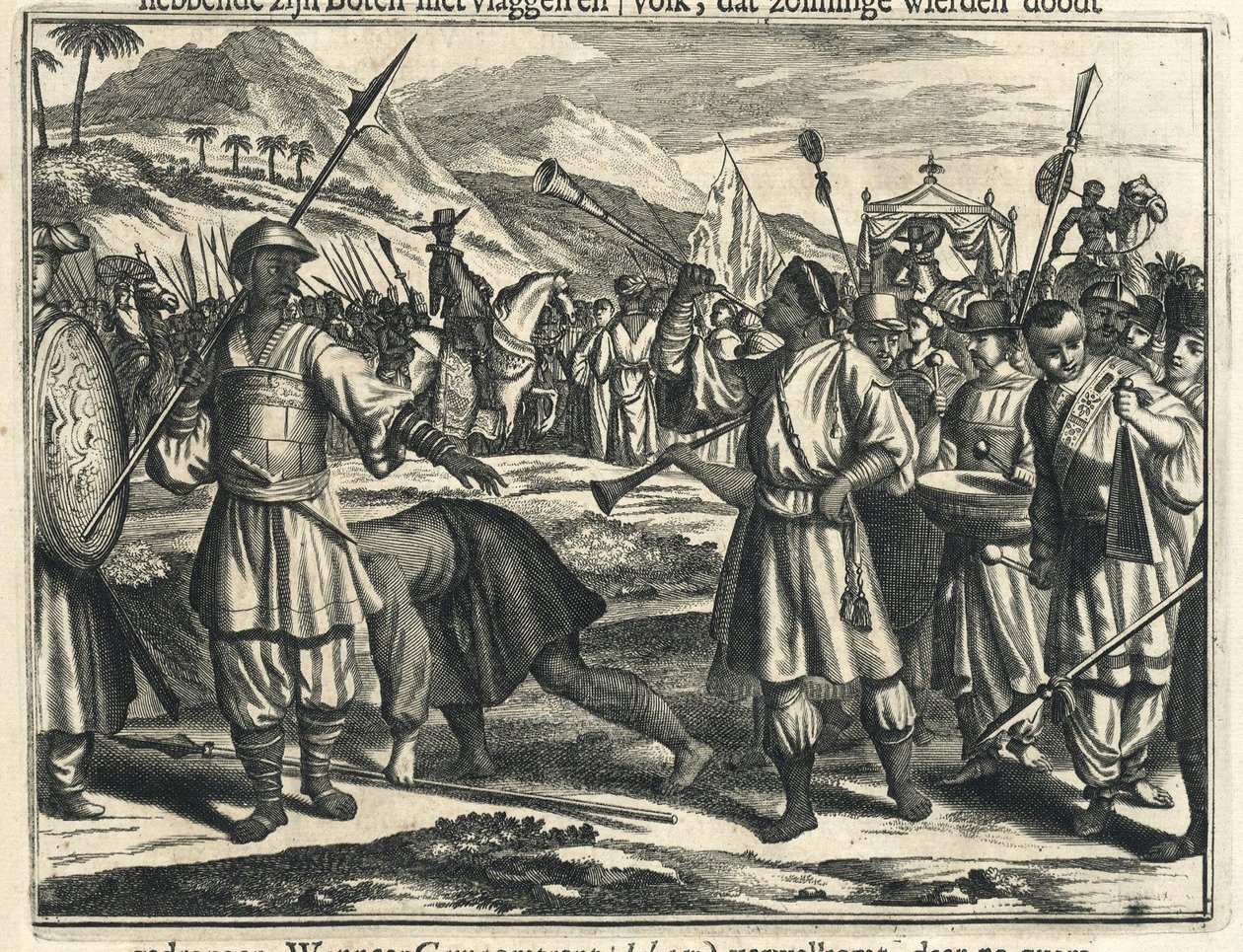 Vasco da Gamas érkezése a Calicut -i Samorynba alkotó: Johannes Janssonius Waasbergen