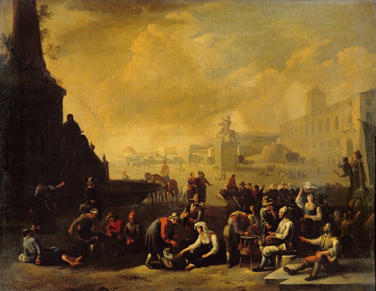 A római fórum figurákkal alkotó: Johannes Lingelbach
