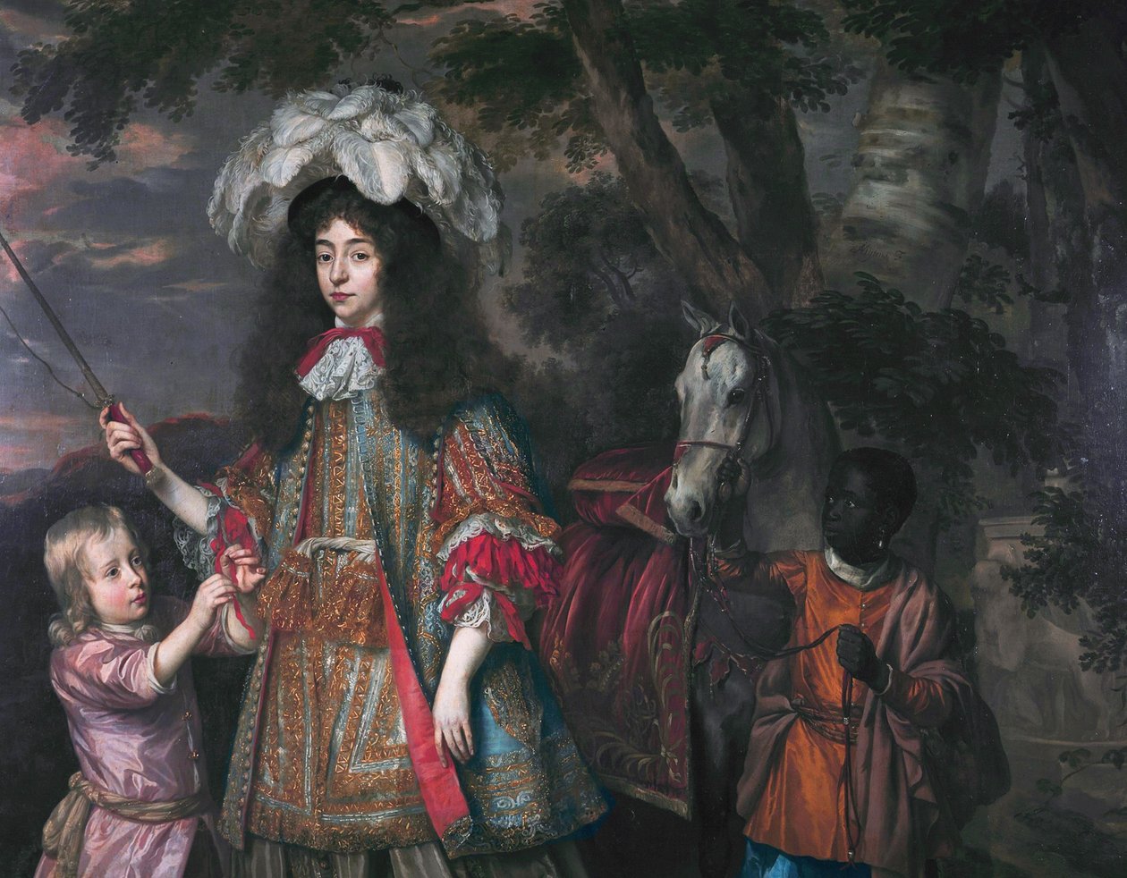 Orange Mária arcképe (1642-1688), Hendrik van Zuijlesteinnel (megh. 1673) és egy szolgával alkotó: Johannes Mytens
