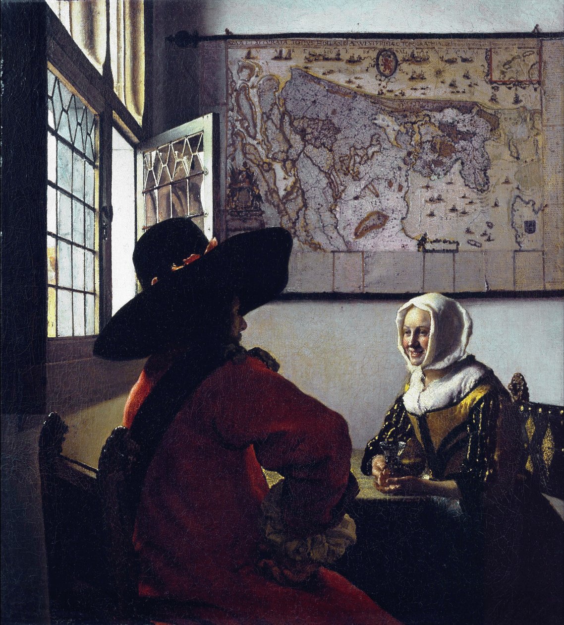 Tiszt és egy nevető lány alkotó: Jan Vermeer van Delft