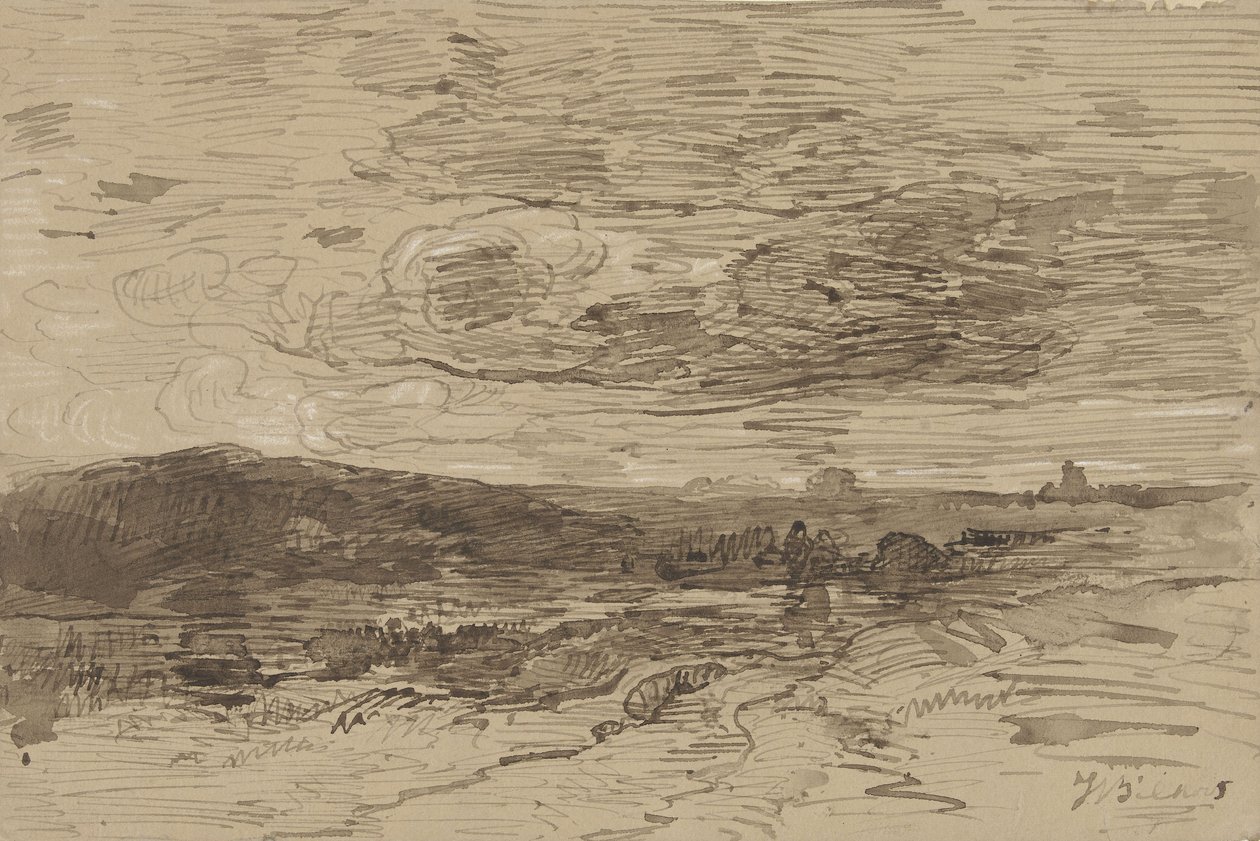 Heath-land Drenthében, Hollandiában alkotó: Johannes Warnardus Bilders