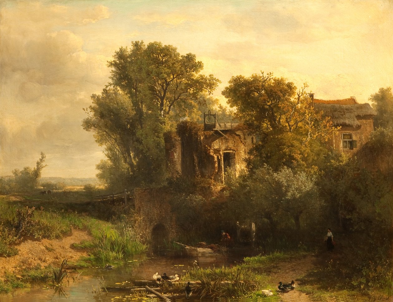 Holland táj alkotó: Johannes Warnardus Bilders