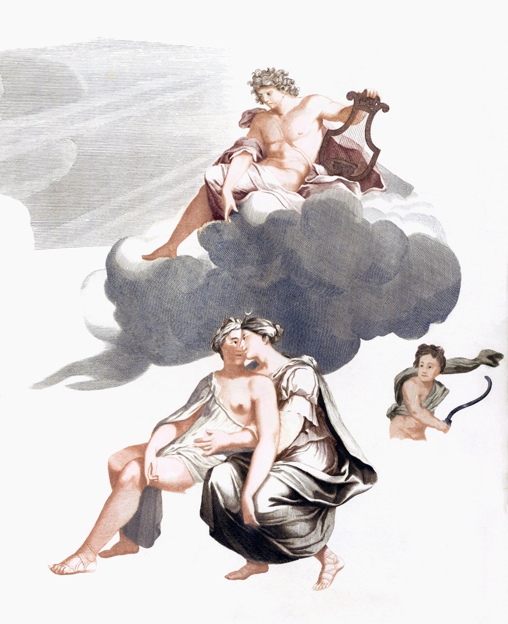 Jupiter és Callisto (nyomtatott) alkotó: Johannes (after) Teyler