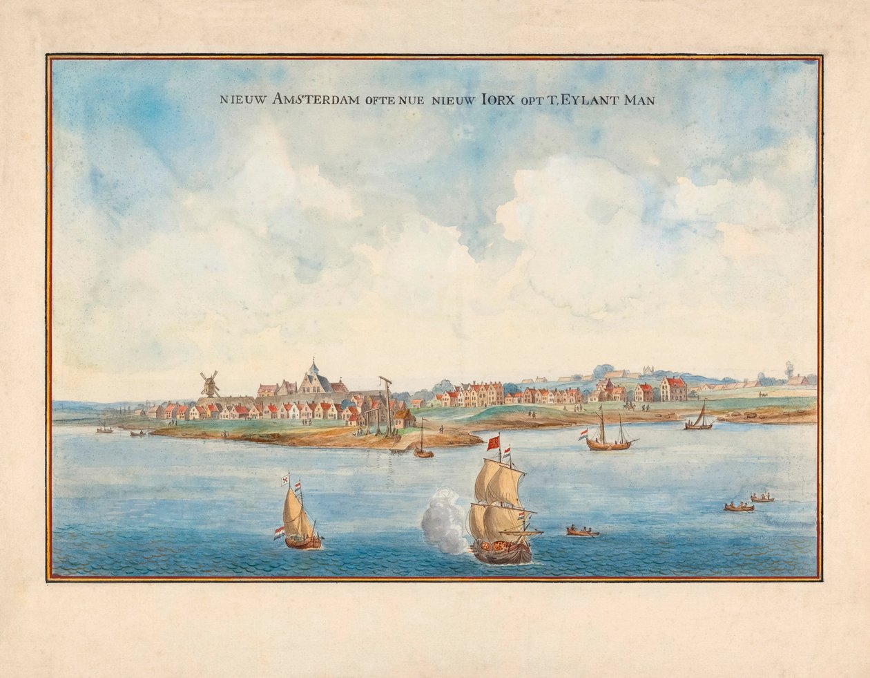 New York a tengertől a 17. században. alkotó: Johannes (after) Vingboons