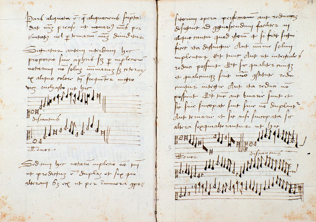 Oldal Johannes Tinctoris zeneelméleti könyvéből alkotó: Johannes (c.1435 1511) Tinctoris