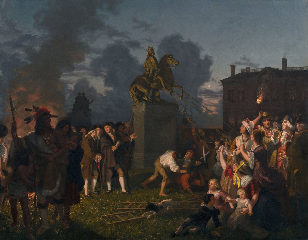 III. György király szobrának lebontása, New York, New York. alkotó: Johannes Adam Simon Oertel