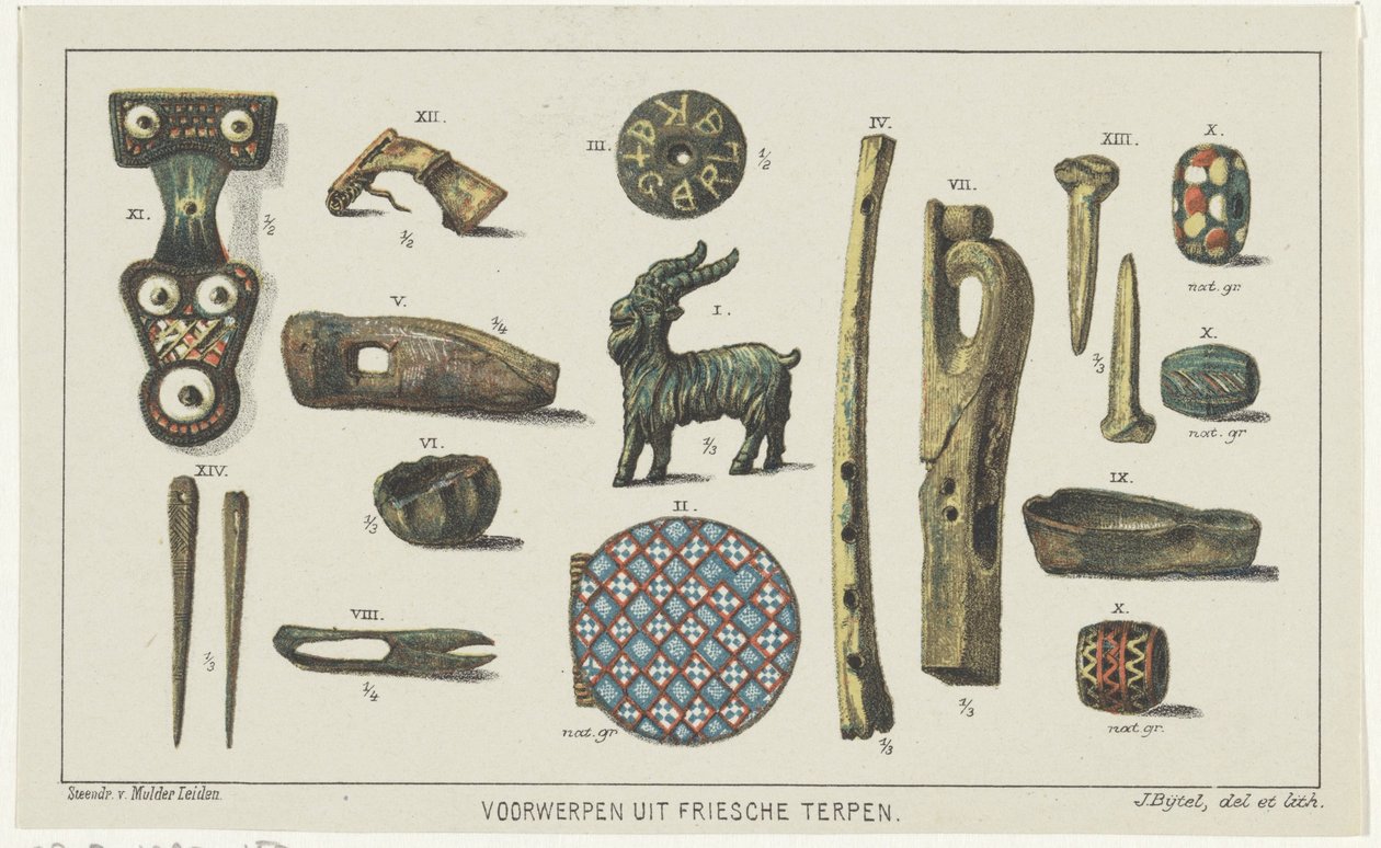 Tárgyak a fríz halmokból Tárgyak fríz halmokból (sorozat címe az objektumon) alkotó: Johannes Bijtel