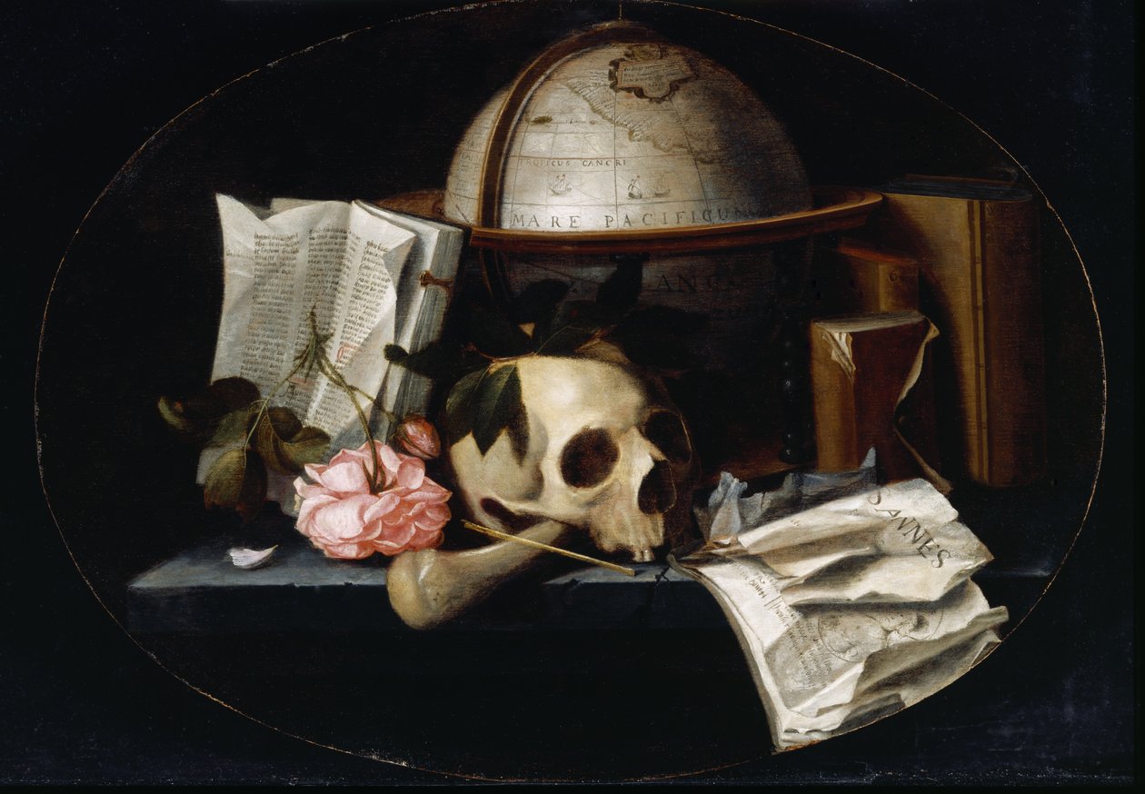 Vanitas csendélet, 1655 körül (olaj, tölgyfa panel) alkotó: Johannes Borman