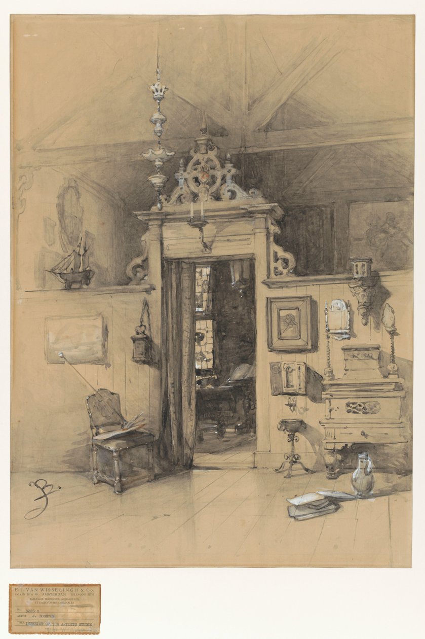 Kapu Bosboom stúdiójában alkotó: Johannes Bosboom (signed by artist)