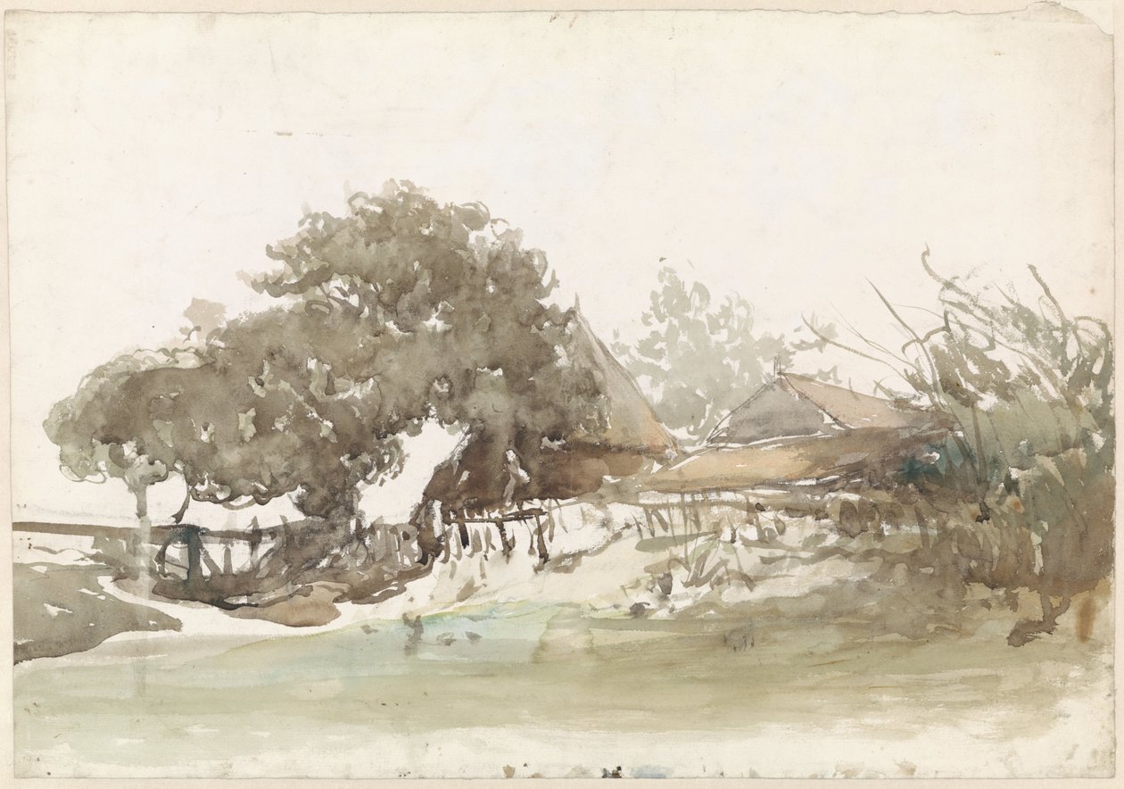 Farmok Waalsdorpban alkotó: Johannes Bosboom
