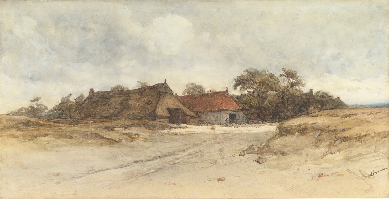 Parasztházak, 19. század. alkotó: Johannes Bosboom