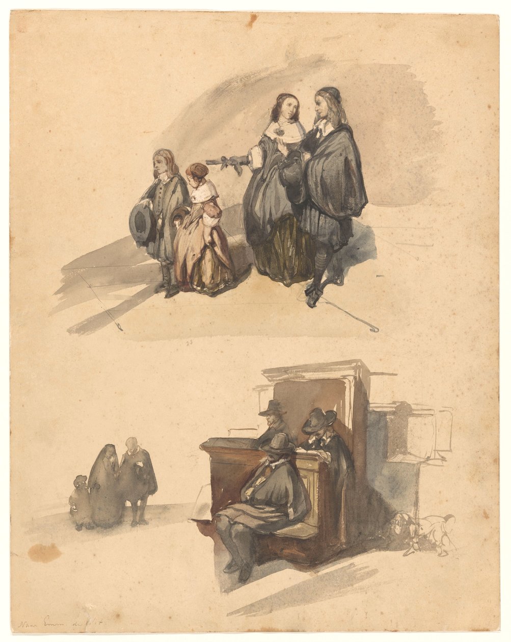 Tanulmányok figurákról alkotó: Johannes Bosboom