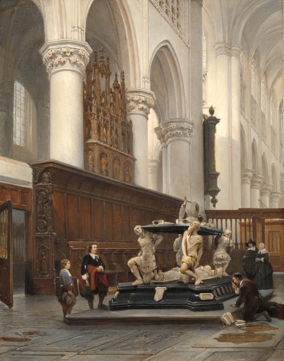 A bredai O.L.-Vrouwekerk kórusa II. Engelbert nassaui sírjával A bredai Szűzanya-templom kórusa II. Engelbert nassaui sírjával alkotó: Johannes Bosboom