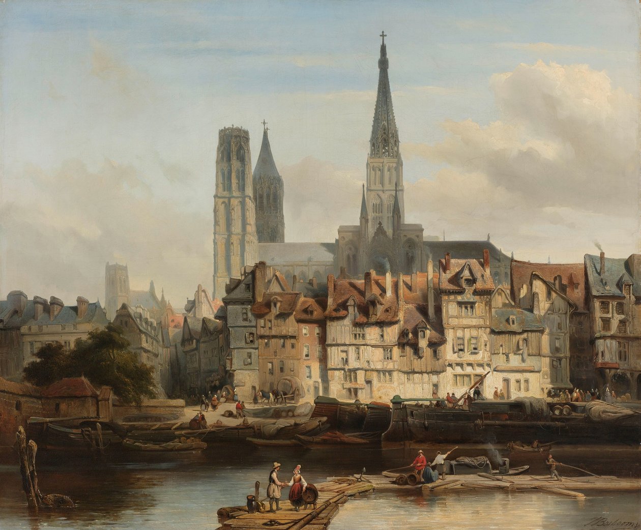 A Quay de Paris Rouenben A párizsi rakpart Rouenben alkotó: Johannes Bosboom