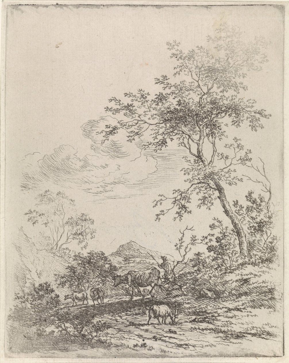 Hegyi táj szarvasmarhákkal alkotó: Johannes Christiaan Janson