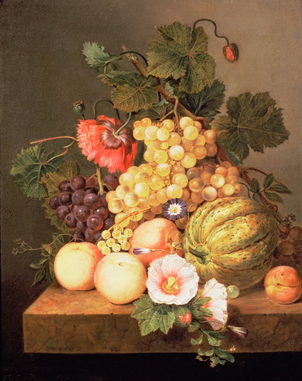 Csendélet gyümölccsel alkotó: Johannes Cornelis Bruyn