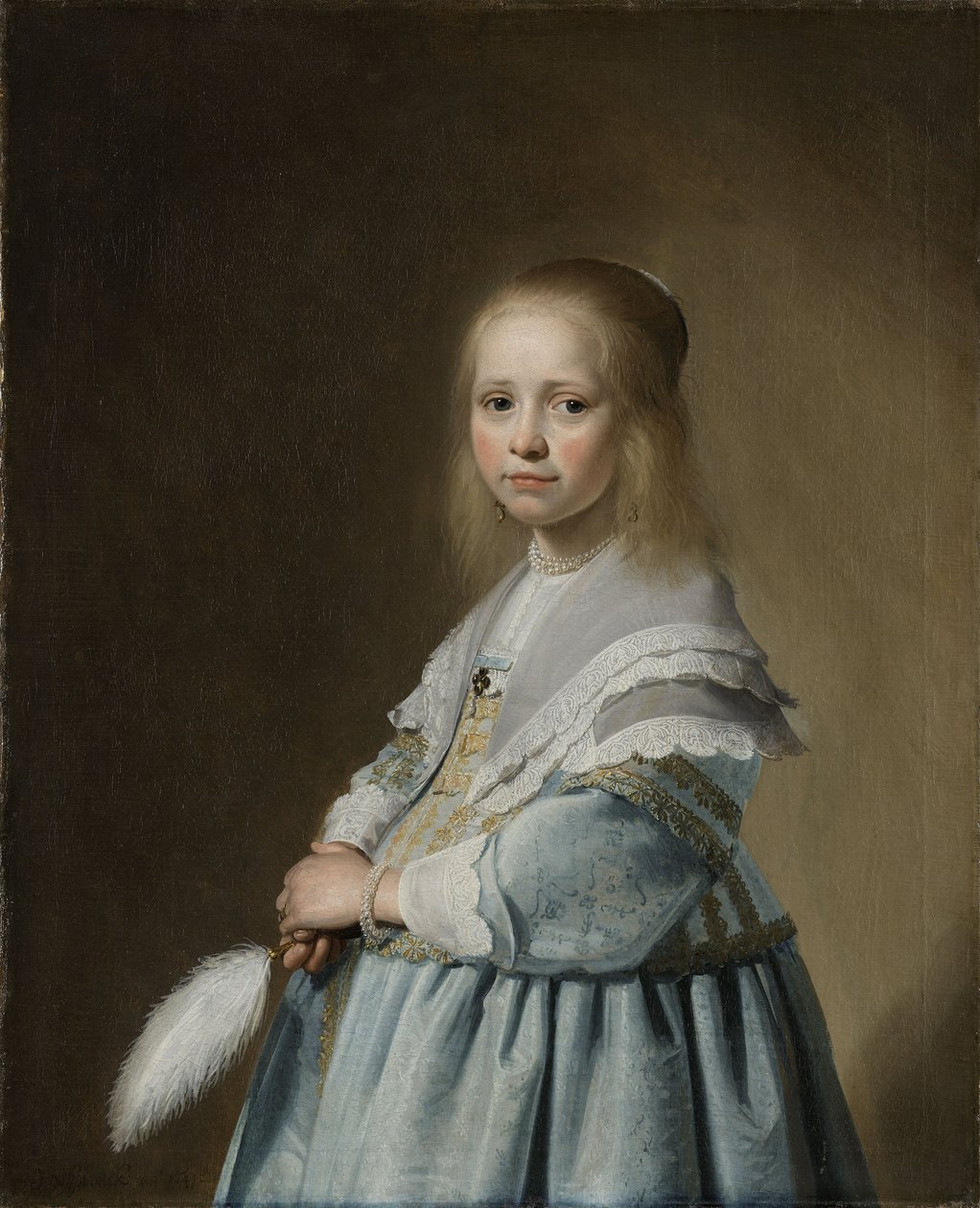 Egy kékbe öltözött lány portréja alkotó: Johannes Cornelisz. Verspronck