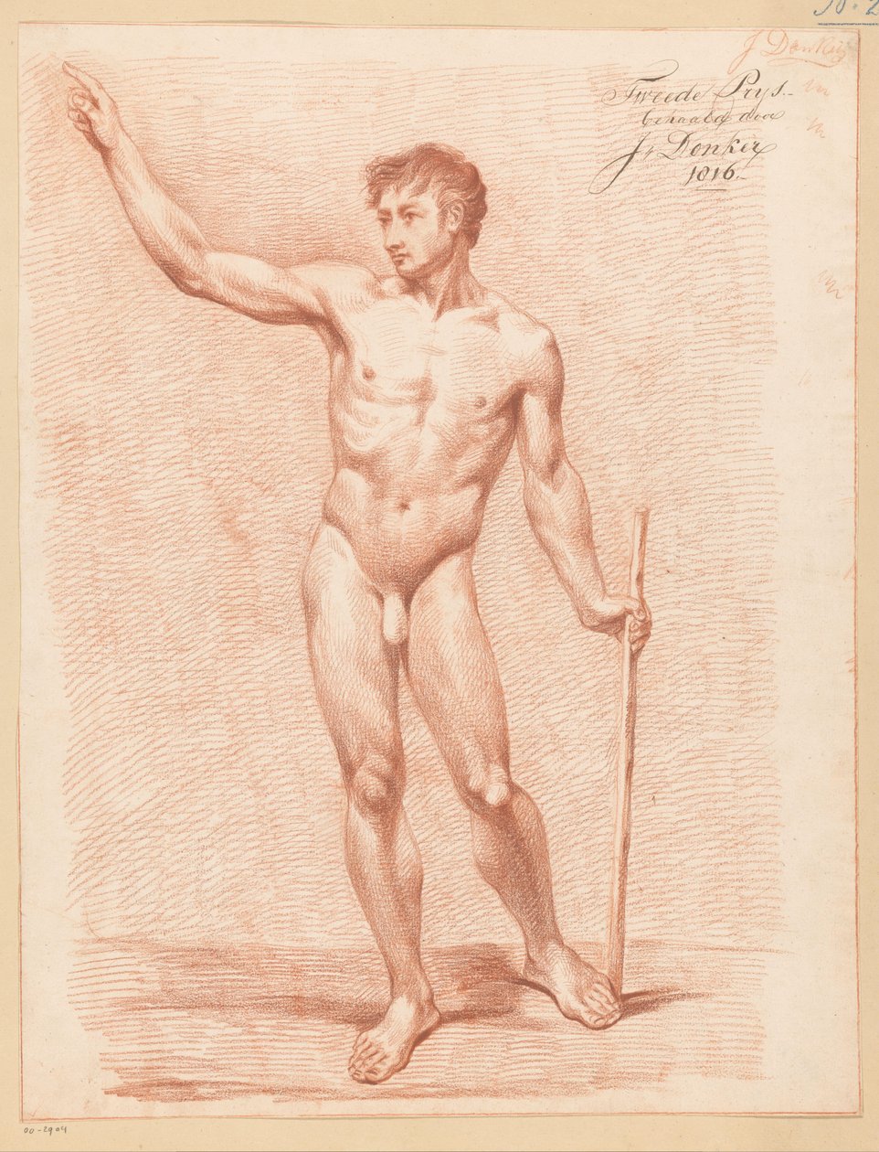 Álló férfi akt, elölről nézve (2. díj 1816) alkotó: Johannes Donker
