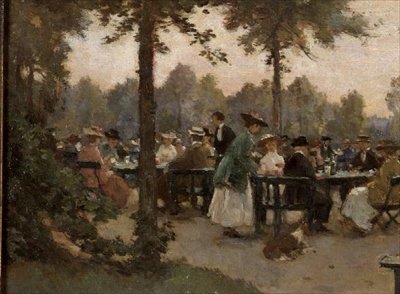 A Tea Garden a Noordeinde palota közelében alkotó: Johannes Evert Hendrik Akkeringa