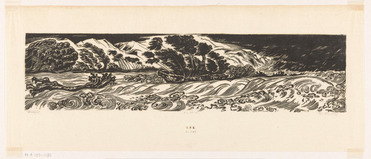 Bandjir (eredeti cím az objektumon) alkotó: Johannes Frederik Engelbert ten Klooster (signed by artist)