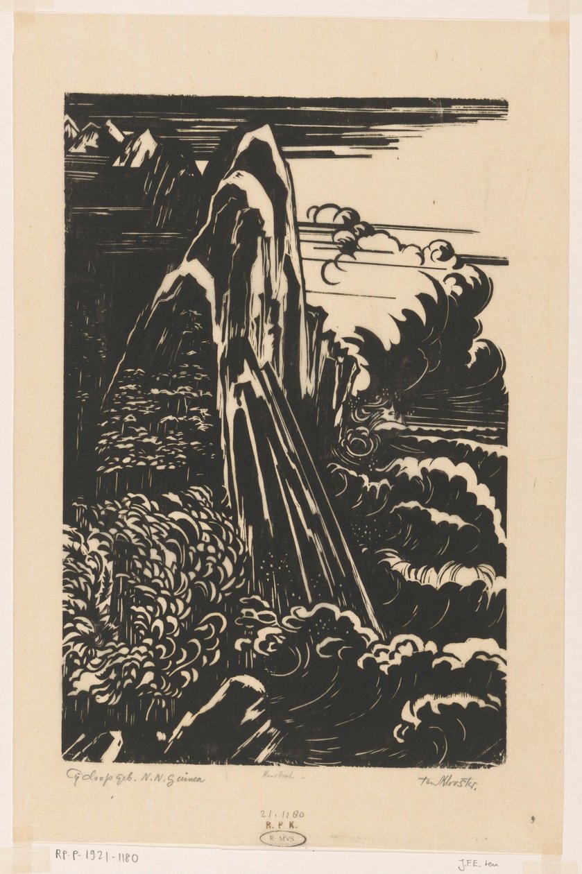 Küklopsz-hegység, Holland Új-Guinea (eredeti cím a tárgyon) alkotó: Johannes Frederik Engelbert ten Klooster (signed by artist)