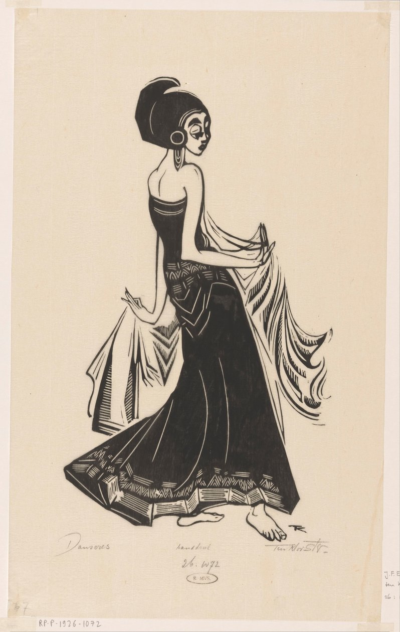 Danseres (eredeti cím a tárgyon) alkotó: Johannes Frederik Engelbert ten Klooster (signed by artist)
