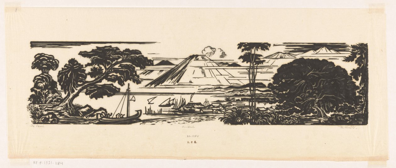 De baai (eredeti cím a tárgyon) alkotó: Johannes Frederik Engelbert ten Klooster (signed by artist)