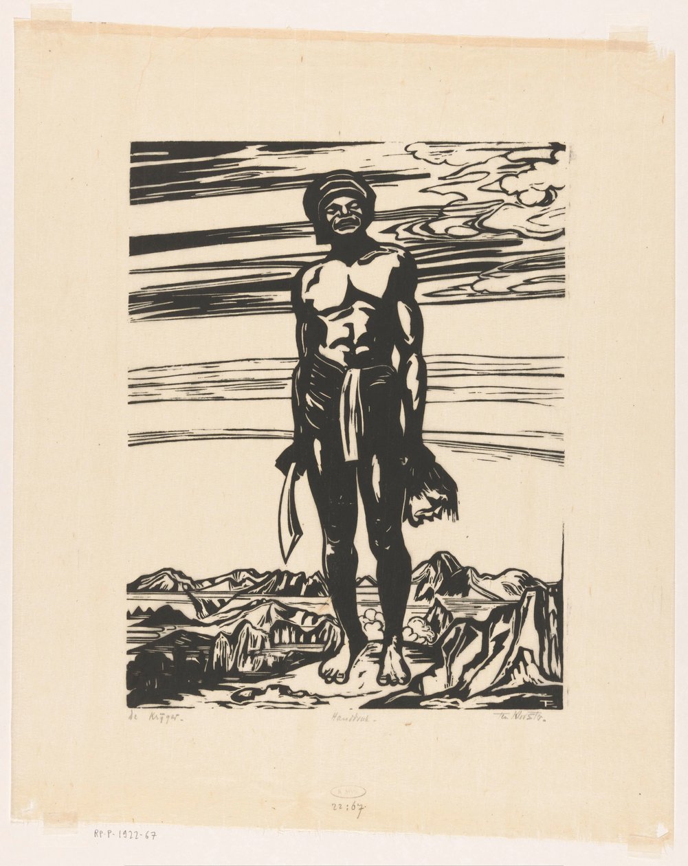 The Warrior (eredeti cím az objektumon) alkotó: Johannes Frederik Engelbert ten Klooster (signed by artist)