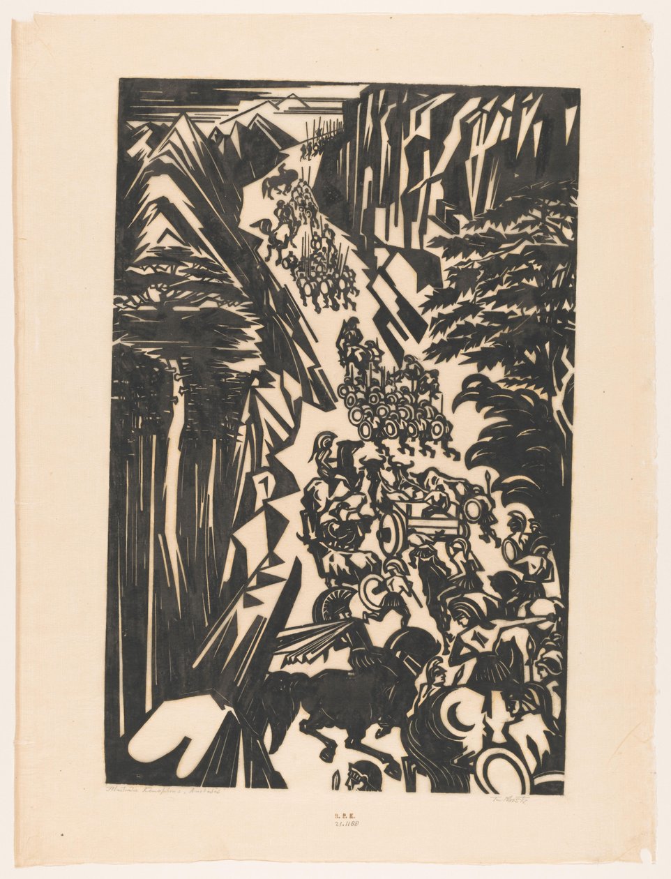 Illusztráció Xenophon „Anabasis”-jához (eredeti cím a tárgyon) alkotó: Johannes Frederik Engelbert ten Klooster (signed by artist)