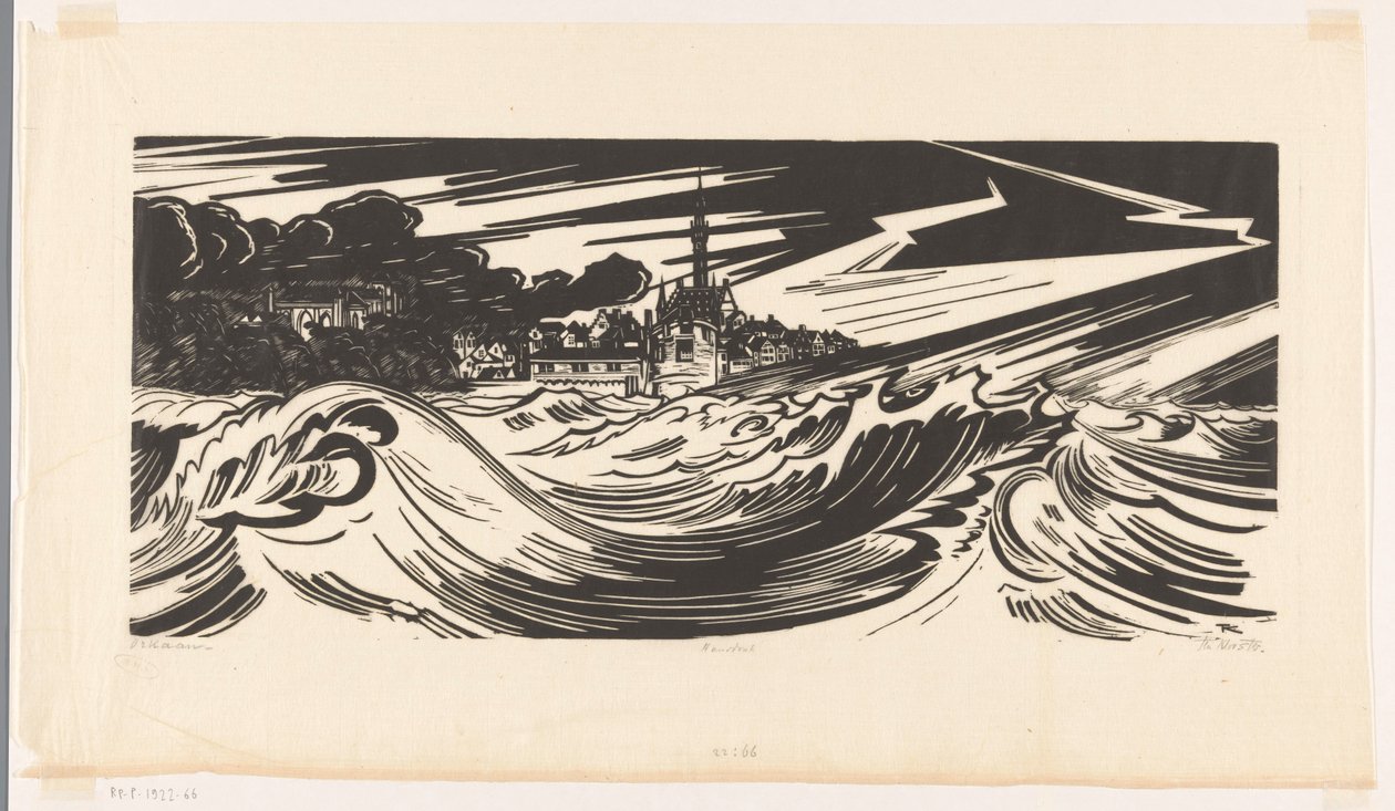 Orkaan (eredeti cím a tárgyon) alkotó: Johannes Frederik Engelbert ten Klooster (signed by artist)