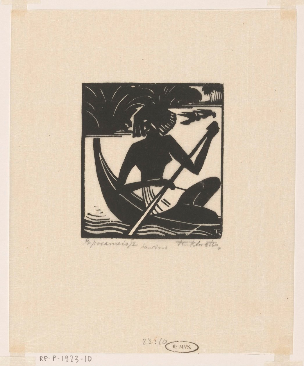 Papoeameisje (eredeti cím a tárgyon) alkotó: Johannes Frederik Engelbert ten Klooster (signed by artist)