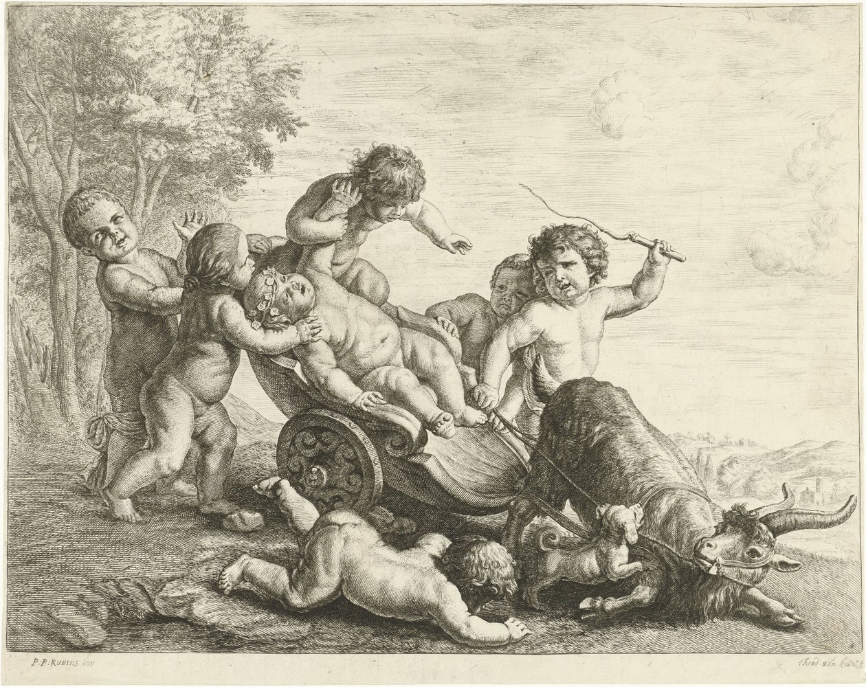 Putti kecskekocsival alkotó: Johannes Gronsveld