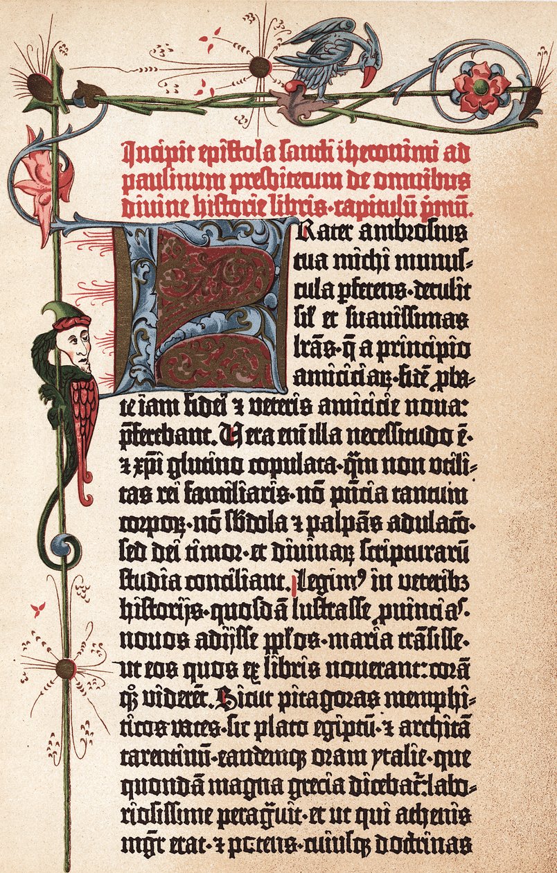 Oldal Gutenberg Bibliájából, c1455 alkotó: Johannes Gutenberg