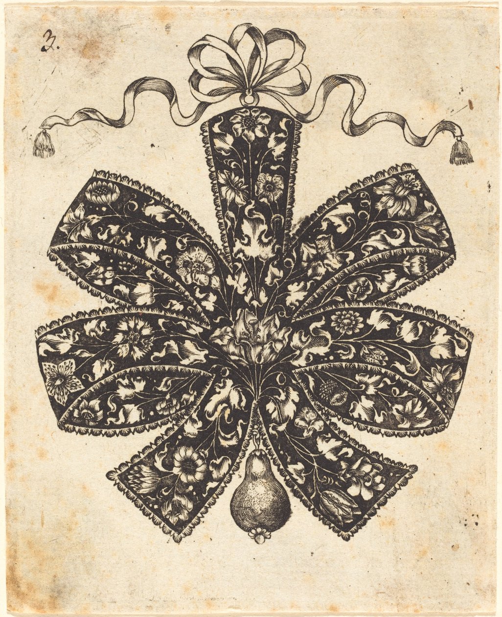 Virágokkal díszített íj alkotó: Johannes Hanias