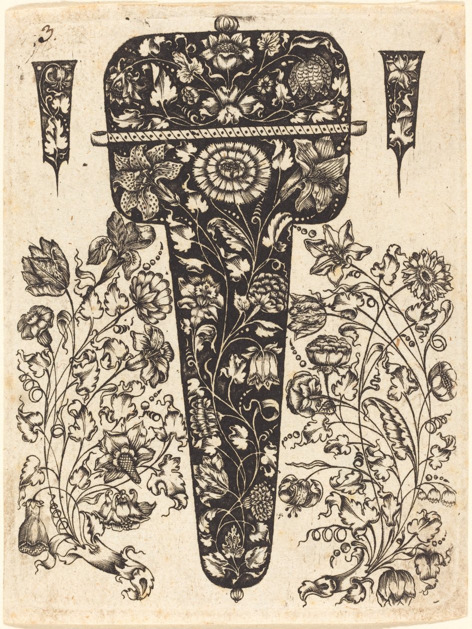 Virágokkal díszített medál alkotó: Johannes Hanias