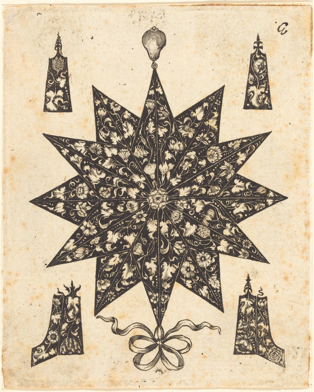 Virágokkal díszített csillag alkotó: Johannes Hanias
