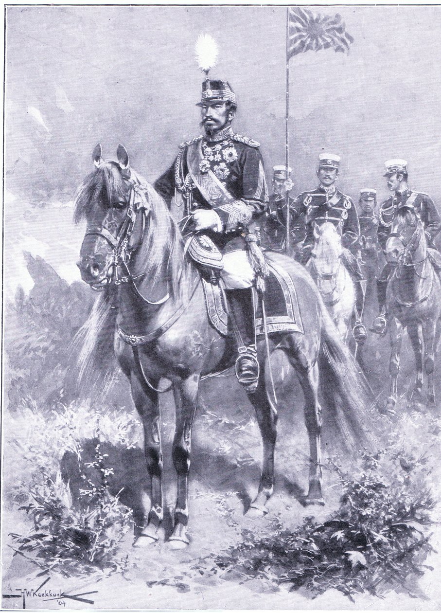 Ő Birodalmi Felsége: Japán császára, illusztráció: Cassells Az orosz-japán háború története, 1. kötet, 1900 körül alkotó: Johannes Hermann Barend Koekkoek