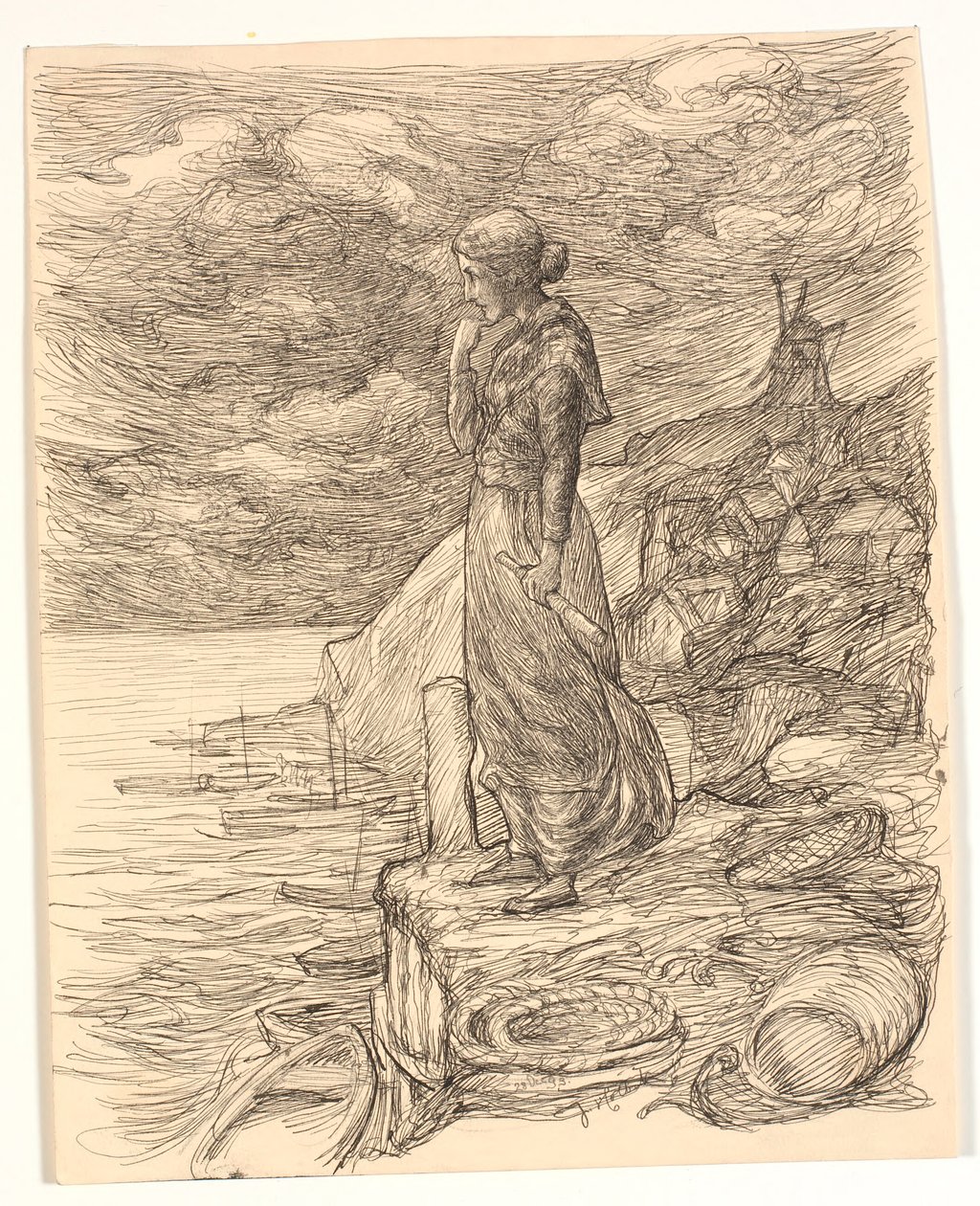 Illusztráció: Alfred Tennyson "Enoch Arden" alkotó: Johannes Holbek