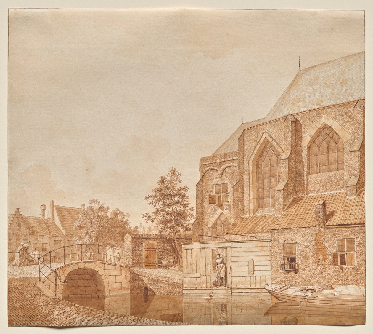 Kilátás az új templomra, Delft alkotó: Johannes Huibert Prins