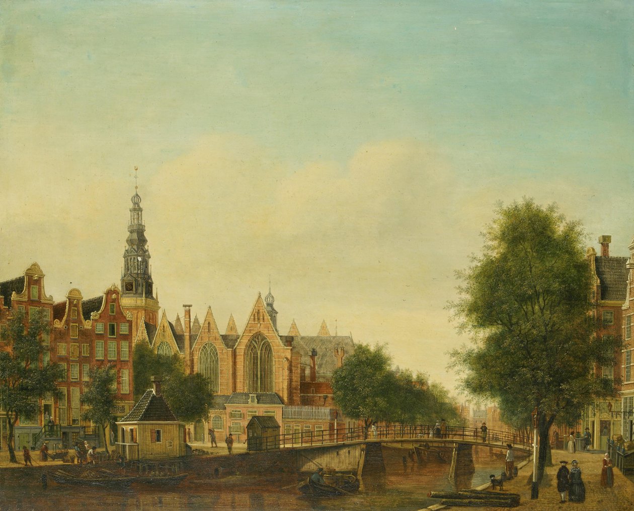 Az Oude Kerk az Oudezijds Voorburgwal felől nézve alkotó: Johannes Huibert Prins