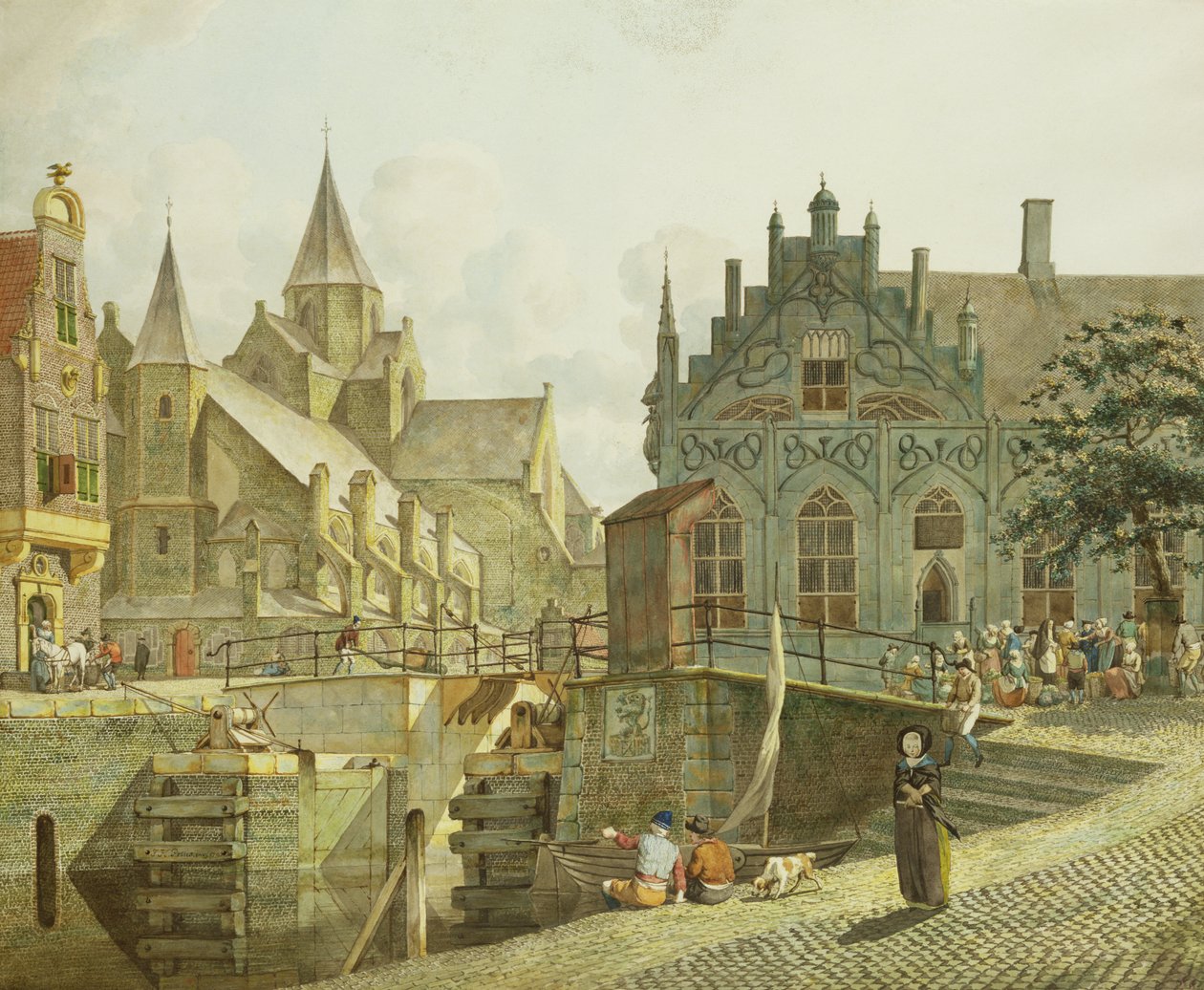 A csatorna zsilipje, 1797 alkotó: Johannes Huibert Prins