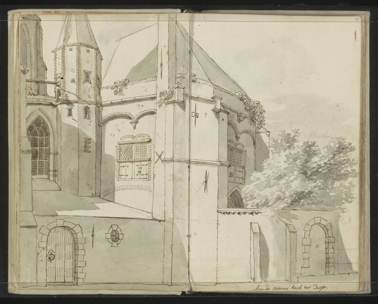 A Nieuwe Kerk oldalnézete Delftben alkotó: Johannes Huibert Prins
