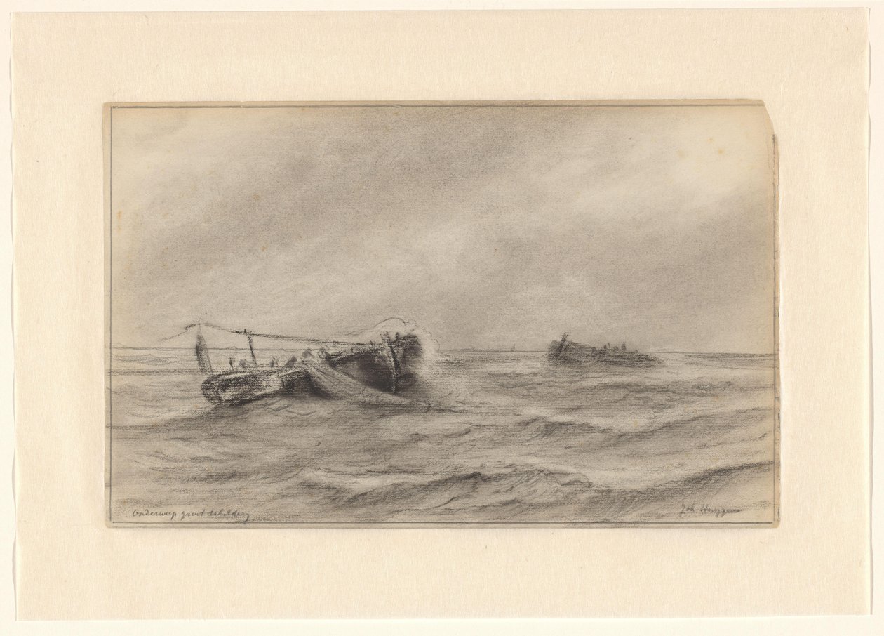Halászhajók a tengeren alkotó: Johannes Huygens (signed by artist)