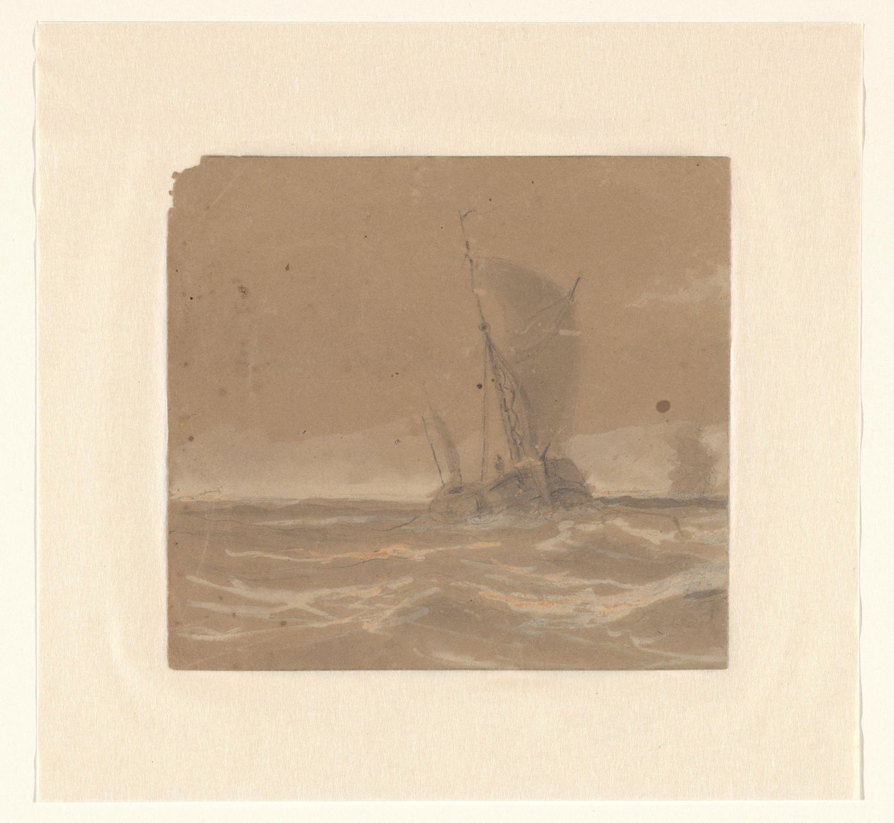 Vitorlás halászhajó alkotó: Johannes Huygens (signed by artist)