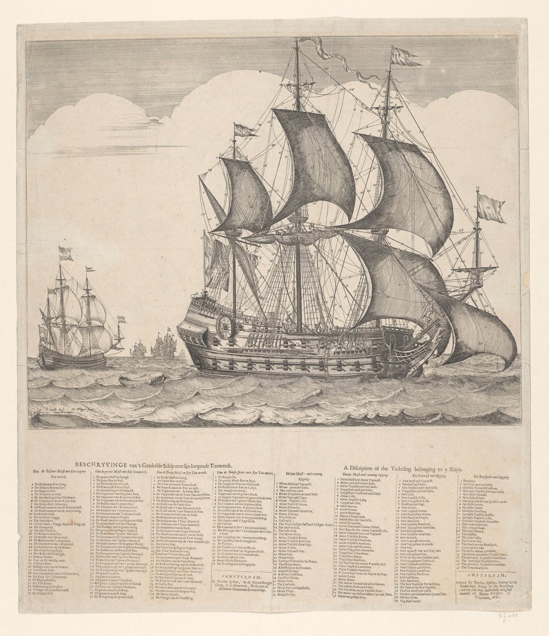 A Tackled Ship leírása futó Touwerckjével alkotó: Johannes Jacobsz van den Aveele