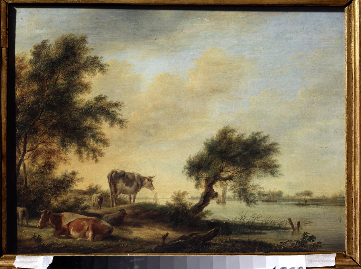 ""Táj csordával"" (Táj csordával) Jan Jansson (1729-1784) festménye 18. századi Állami Művészeti Múzeum, Tula, Oroszország alkotó: Johannes Janson