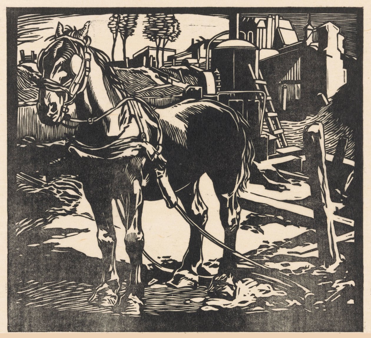 Felszerelt szekér ló alkotó: Johannes Josephus Aarts (signed by artist)