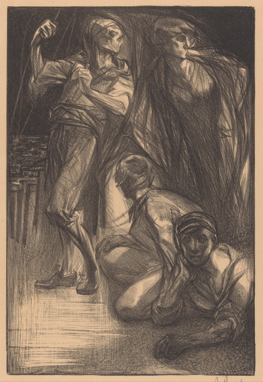 Halál két férfival és egy nővel alkotó: Johannes Josephus Aarts (signed by artist)