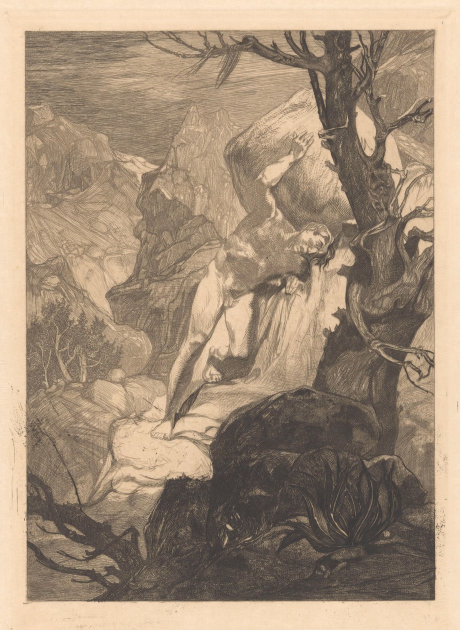 Sziklás tájon megsebesült alkotó: Johannes Josephus Aarts