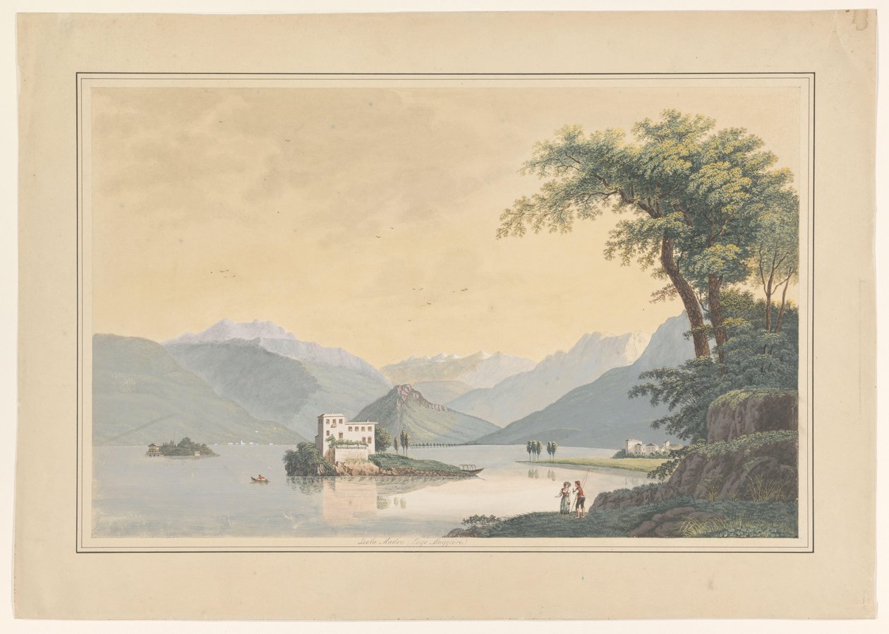 Kilátás az Isola Madre-ra a Maggiore-tóban alkotó: Johannes Josephus Aarts